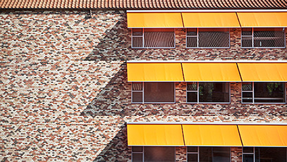 Yellow brick building